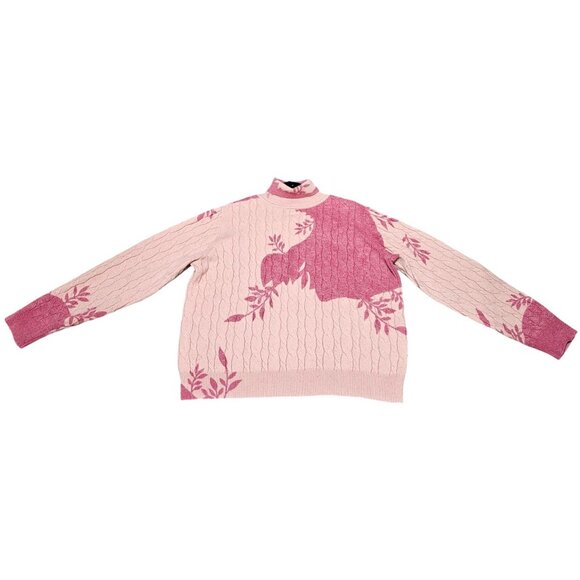 Honest Edit Pink Cable Knit Patterned Pullover Sweater XL - Picture 7 of 9